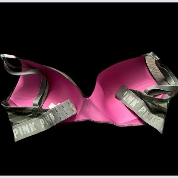 Victorias Secret Pink Wear Everywhere Wireless lightly lined Camouflage bra 36DD - Picture 6 of 10